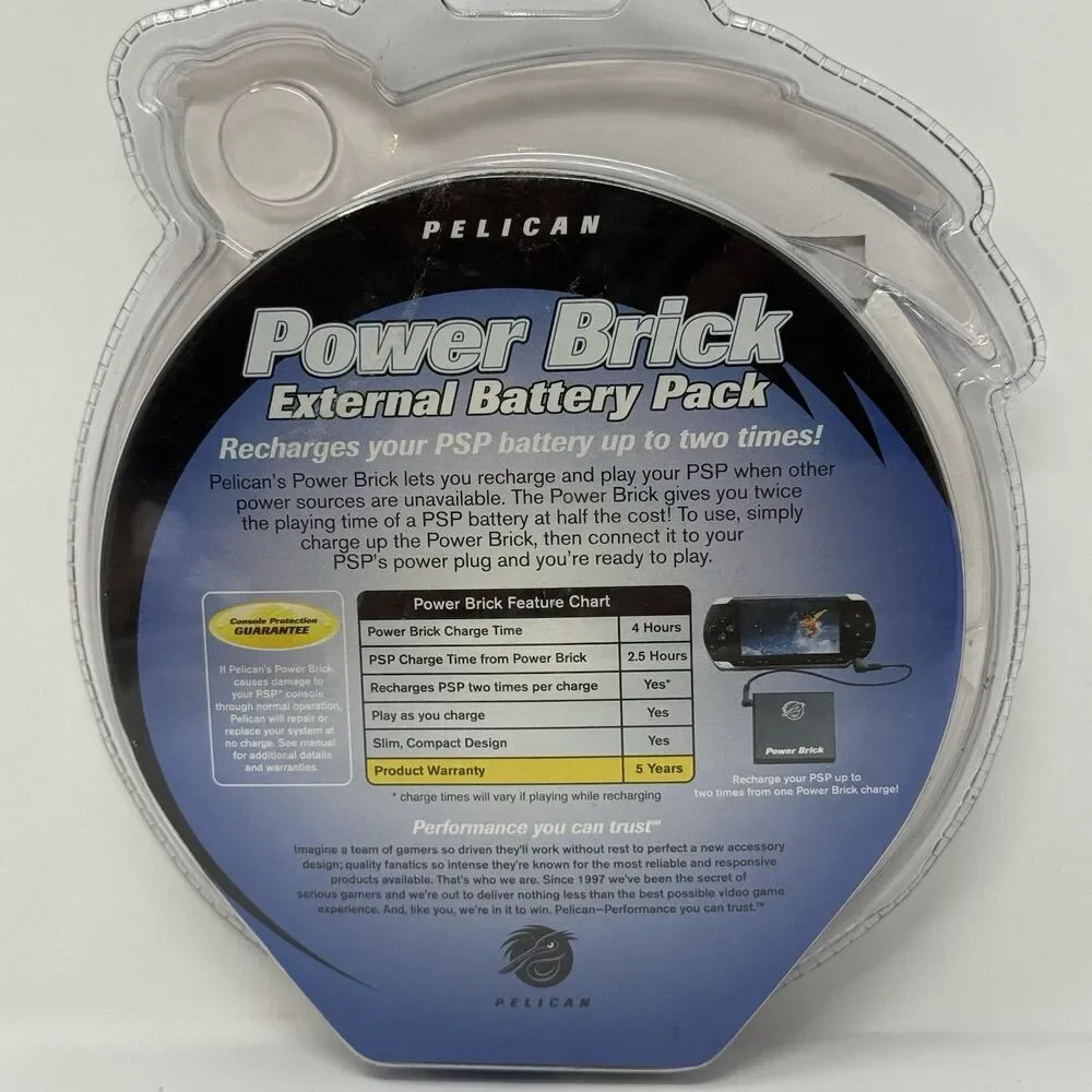 Pelican Sony PSP Power Brick External Battery Pack New